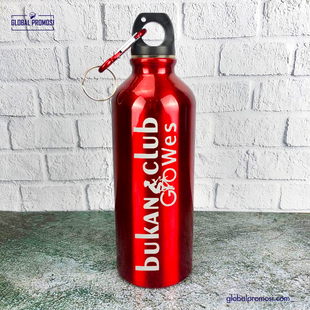 Custom Tumbler Sport/Sepeda Event/Souvenir Run Bottle Carabiner 750ml Laser Grafir Nama Logo Karakter