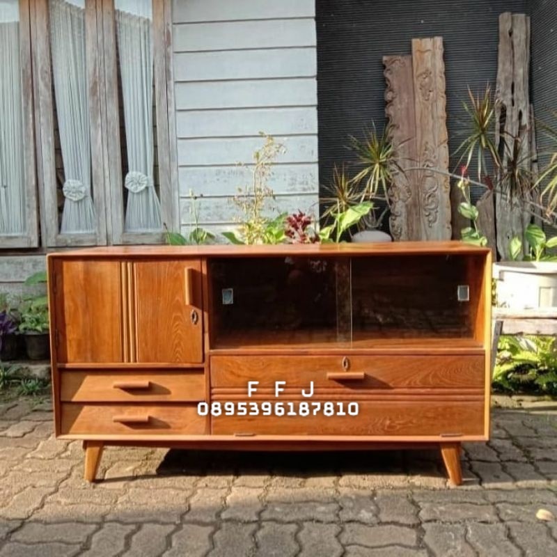 kabinet tv,meja tv jati,laci pintu sliding kaca ,meja tv minimalis