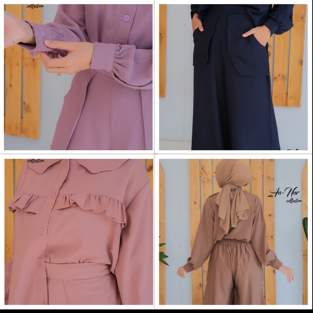 ATASAN SET CELANA KULOT ANNUR MODEL LUNA DAN CANDY ONESET LUCU TRENDY OOTD RETRO VINTAGE