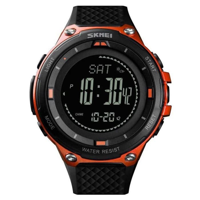 SKMEI Jam Tangan Digital Thermometer Compass Pedometer 1443 Oren