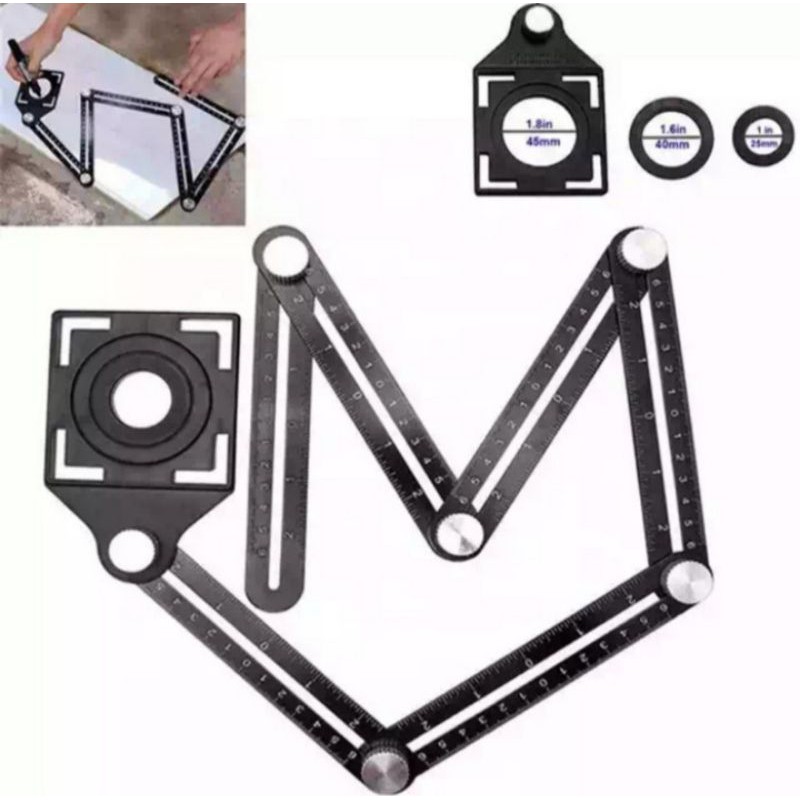 

penggaris 6 sudut DIY / penggaris sudut keramik / hole lacator