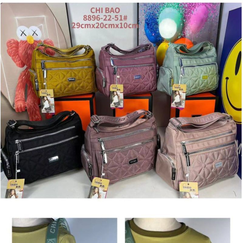 Tas selempang wanita chibao import terbaru 8896 kanvas