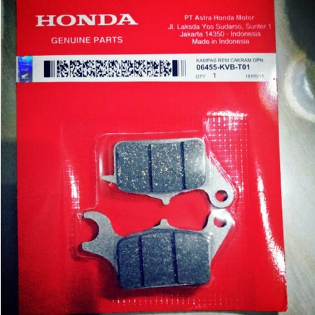 Original AHM Kampas Rem Depan Honda Beat Vario Scoopy Spacy Dispad KVB
