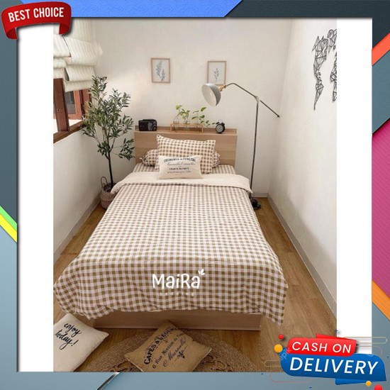 Full Set Bedcover + Sprei Katun Jepang New Motif Free Karet Keliling  Full Set Bedcover + Sprei Katu