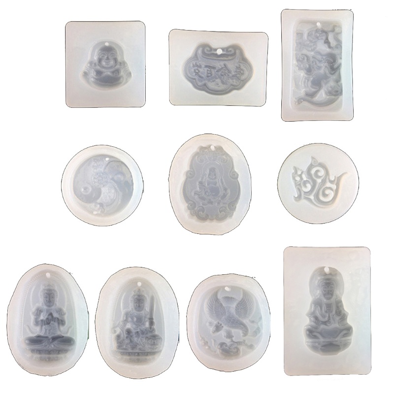 SIY  10 Styles Guanyin Buddha Chinese Traditional Amulet Resin Casting Mold Kit Tools