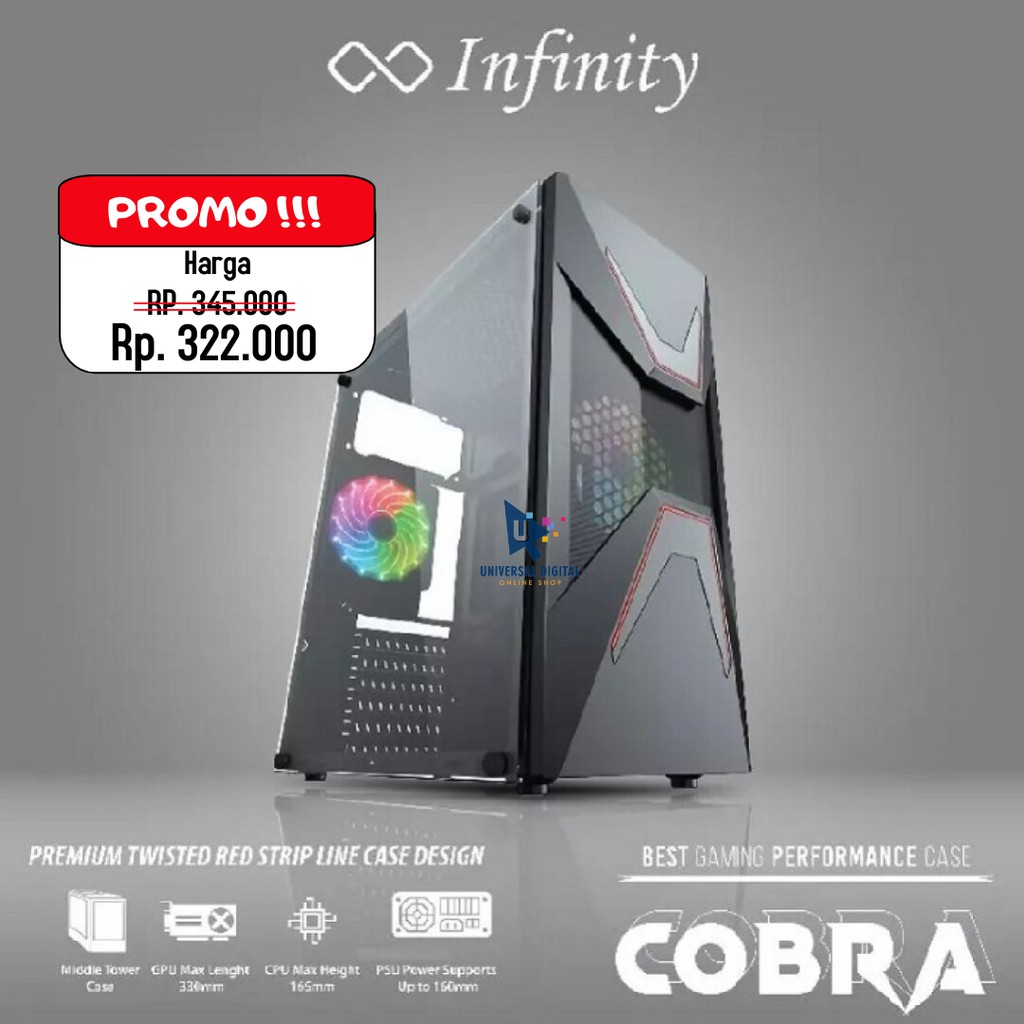 CASING PC GAMING CASE INFINITY COBRA ATX