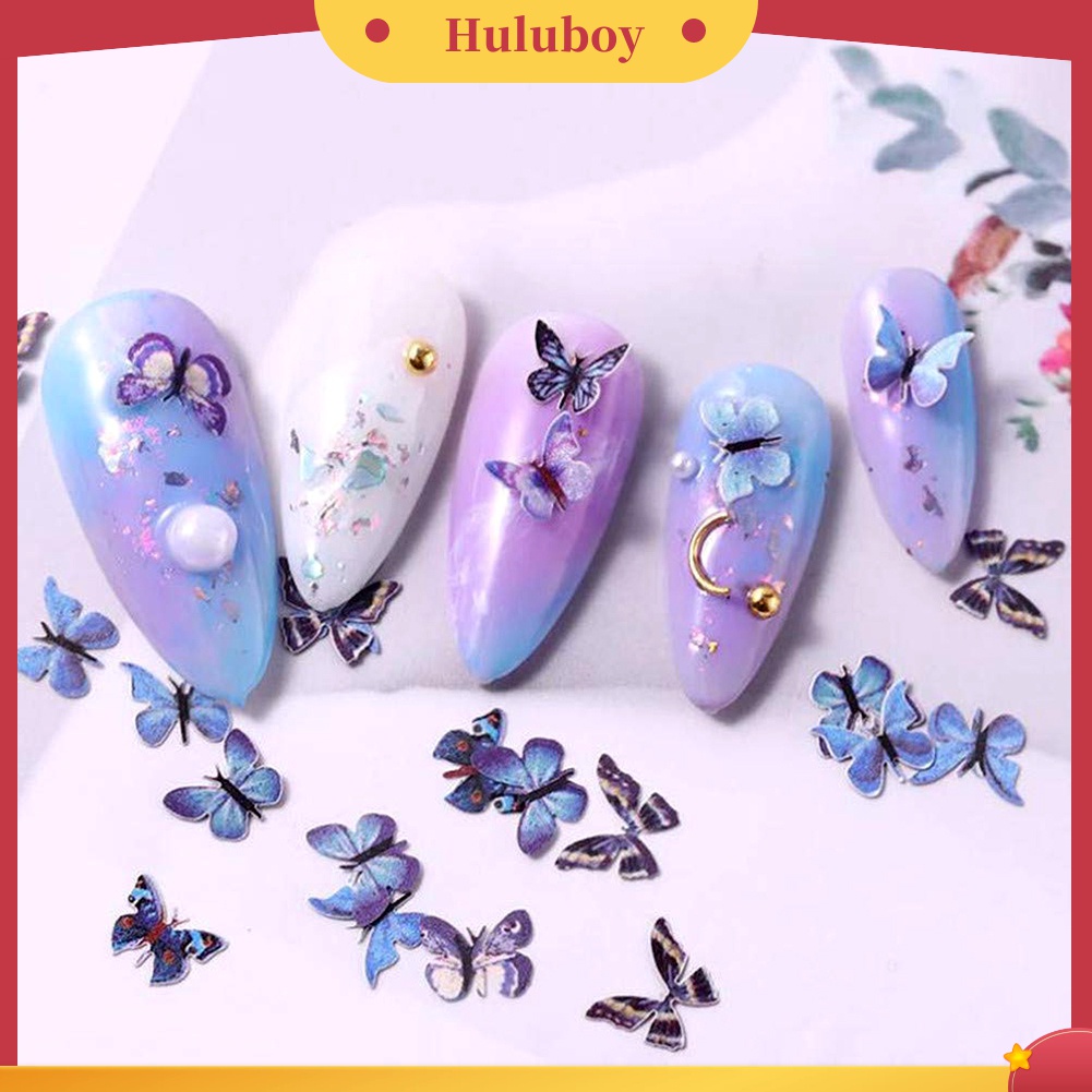 Huluboy Huluboy♡ Stiker Kupu-Kupu Mini Untuk Dekorasi Manicure DIY