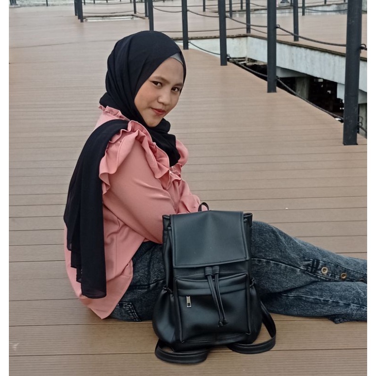 Tas Ransel Wanita Tas Punggung Gendong Backpack kulit sintetis Tu7uh Store