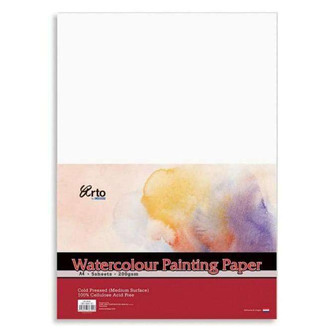 

Wow Arto A4 Watercolour Watercolor Paper Sheet Kertas Gambar Cat Air - Cotton, 200 Gsm Hemat