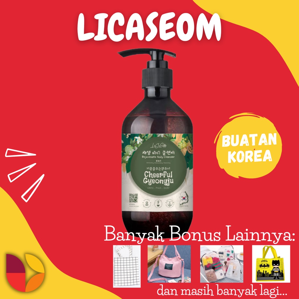 [CUCI GUDANG] LICASEOM Korea Body Cleanser BIG SIZE 500gram Rejuvenate Cheerful Gyeongju