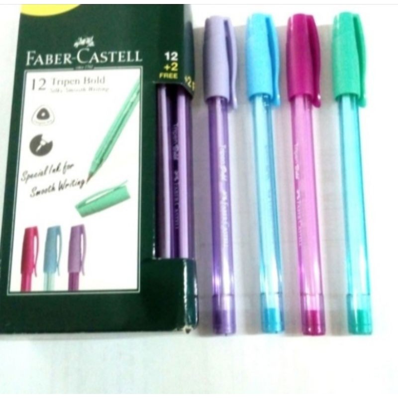 

Faber Castell Pulpen Tripen Bold set 12 + free 2 pcs