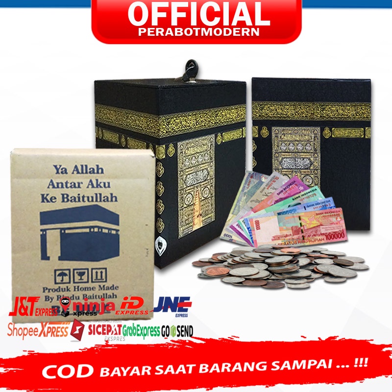 Celengan Miniatur Ka'bah PLUS BOX / Tabungan Haji Umroh / Celengan Kabah / kotak infaq / celengan tempat menyimpan uang receh anak dewasa