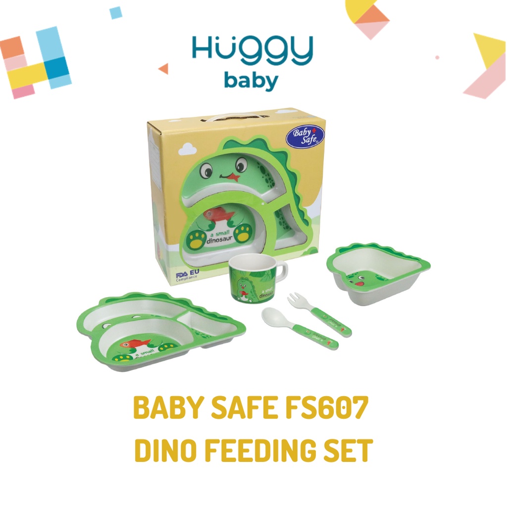 Baby Safe FS607 DINO Feeding Set | Set Perlengkapan Makan Anak