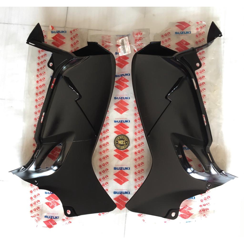COVER SAYAP TEBENG LUAR SET KANAN KIRI SUZUKI SMASH NEW HITAM ORIGINAL ORI ASLI SGP