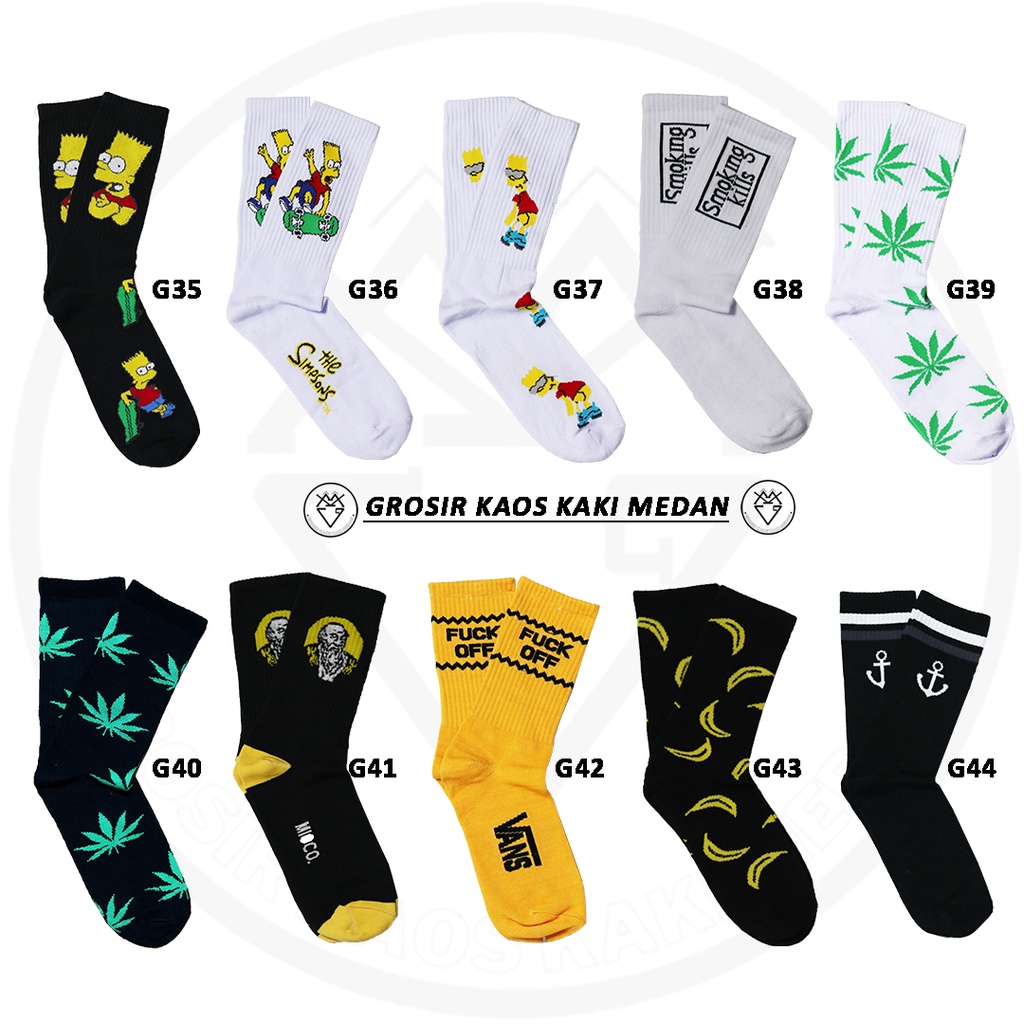 PROMO KAOS KAKI SKATE MOTIF  MEDAN CEWEK COWOK