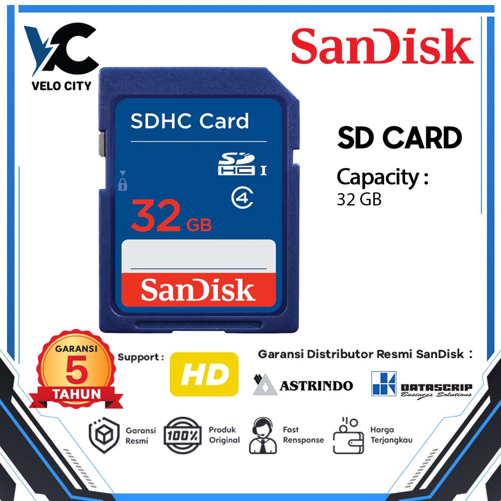 SD Card 32GB SanDisk Class 4 - Garansi Resmi 5 Tahun