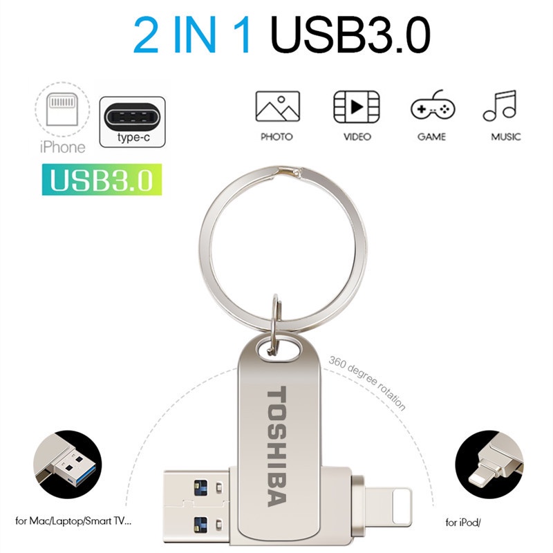 Toshiba Flashdisk USB Tipe-c 512GB Anti Air Bahan Metal Untuk Hp / PC