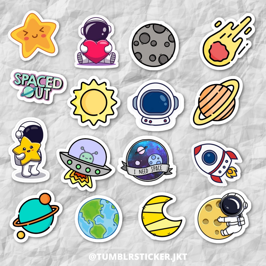 

STICKER TUMBLR SPACE OUT PACK | STICKER AESTHETIC LAPTOP | STICKER TUMBLR HP JURNAL CUTE MURAH