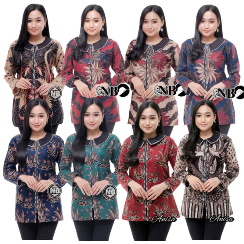 BAJU ATASAN BATIK BLOUSE BLUS BATIK WANITA CEWEK PEREMPUAN MODERN TERBARU KEKINIAN PAKAIAN BATIK KAN