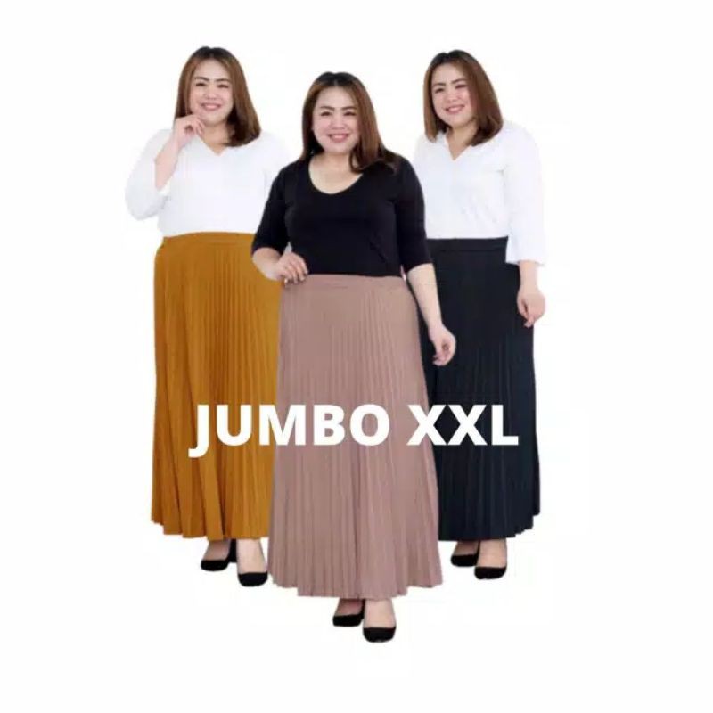 Rok Plisket Wanita Kualitas Premium Mayung Jumbo | Rok Plisket Putih Army Milo Hitam | Rok Plisket