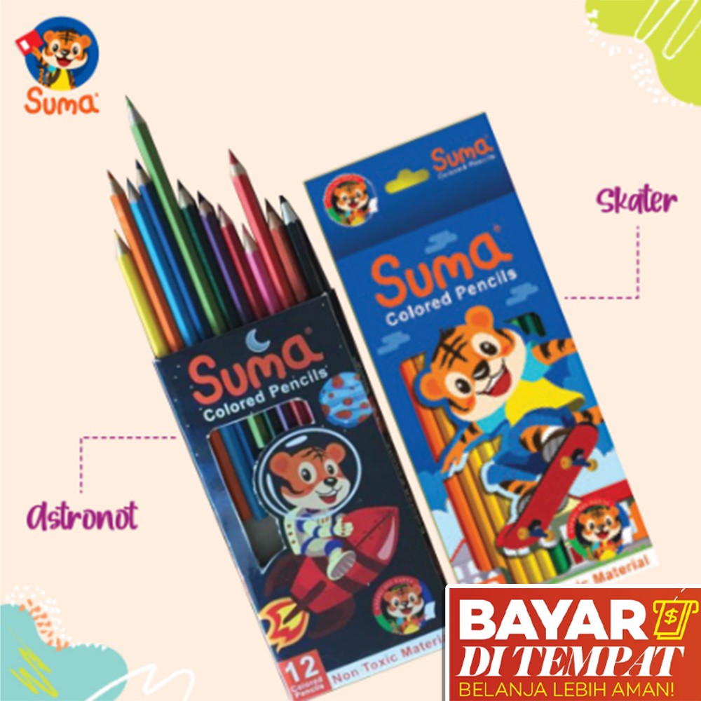 

Pensil Warna Set - Pensil Warna Anak Murah - Pensil Warna Suma 12 Warna