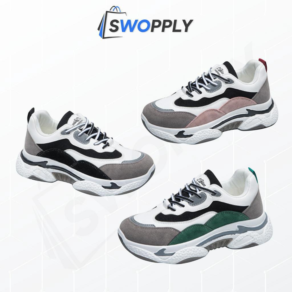 Swopply SHS021 Sepatu Sneakers Tali Kasual Wanita Ulzzang Korea Style Woman Casual Fashion Shoes