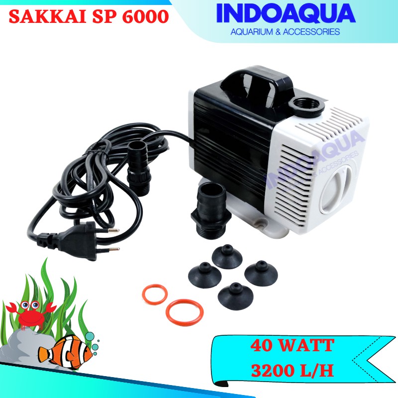 INDOAQUA - Pompa Kolam Ikan Sakai Pro SP 6000 Pompa Hidroponik Pompa Air Mancur Kolam Ikan