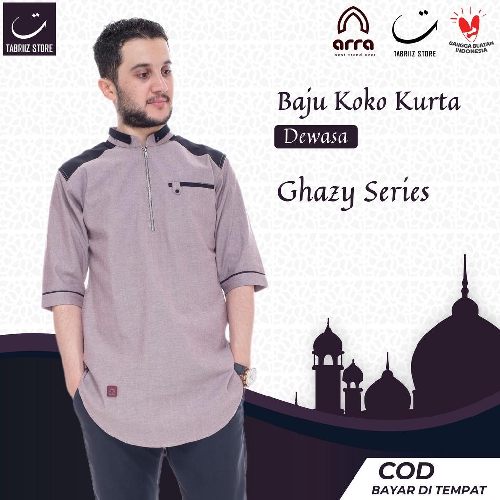 Baju Koko Pria Lengan Pendek Original Arra Ghazi Baju Muslim Pria Koko Nibras Koko Remaja Kemeja Kok