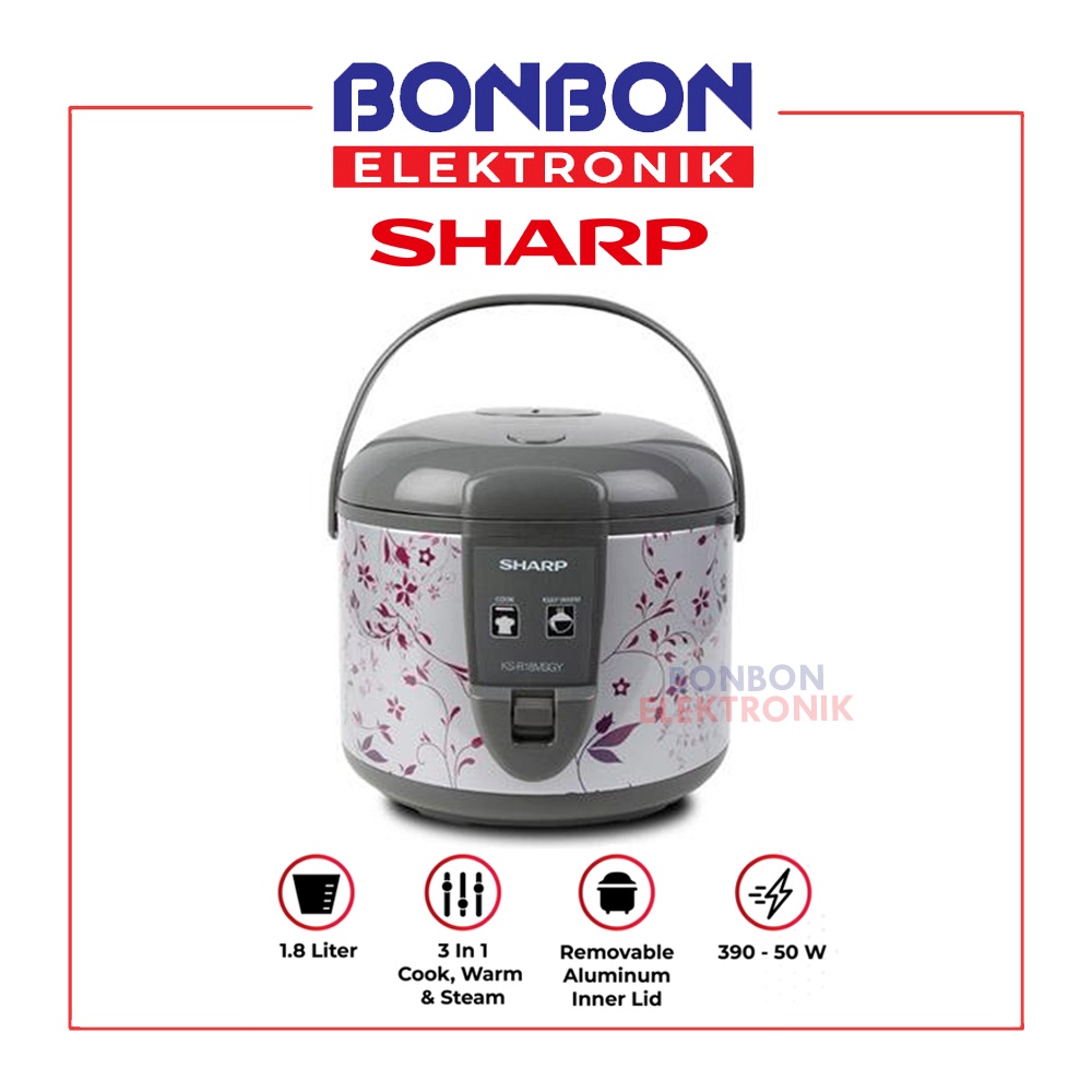 SHARP Rice Cooker 1.8L KS-R18MS-GY / Penanak Nasi KS R18MS GY