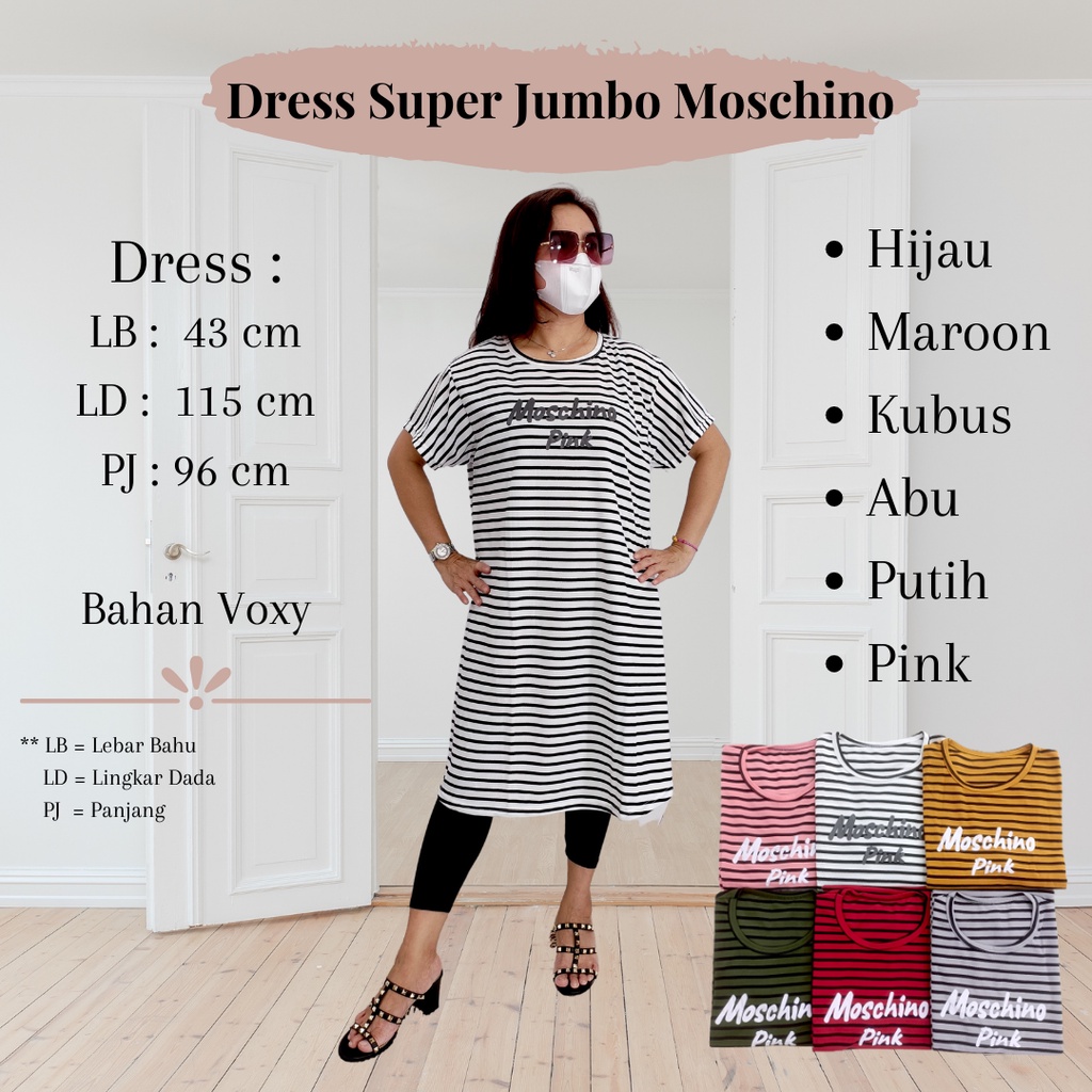 203 Dress Super Jumbo Wanita Moschino Pink