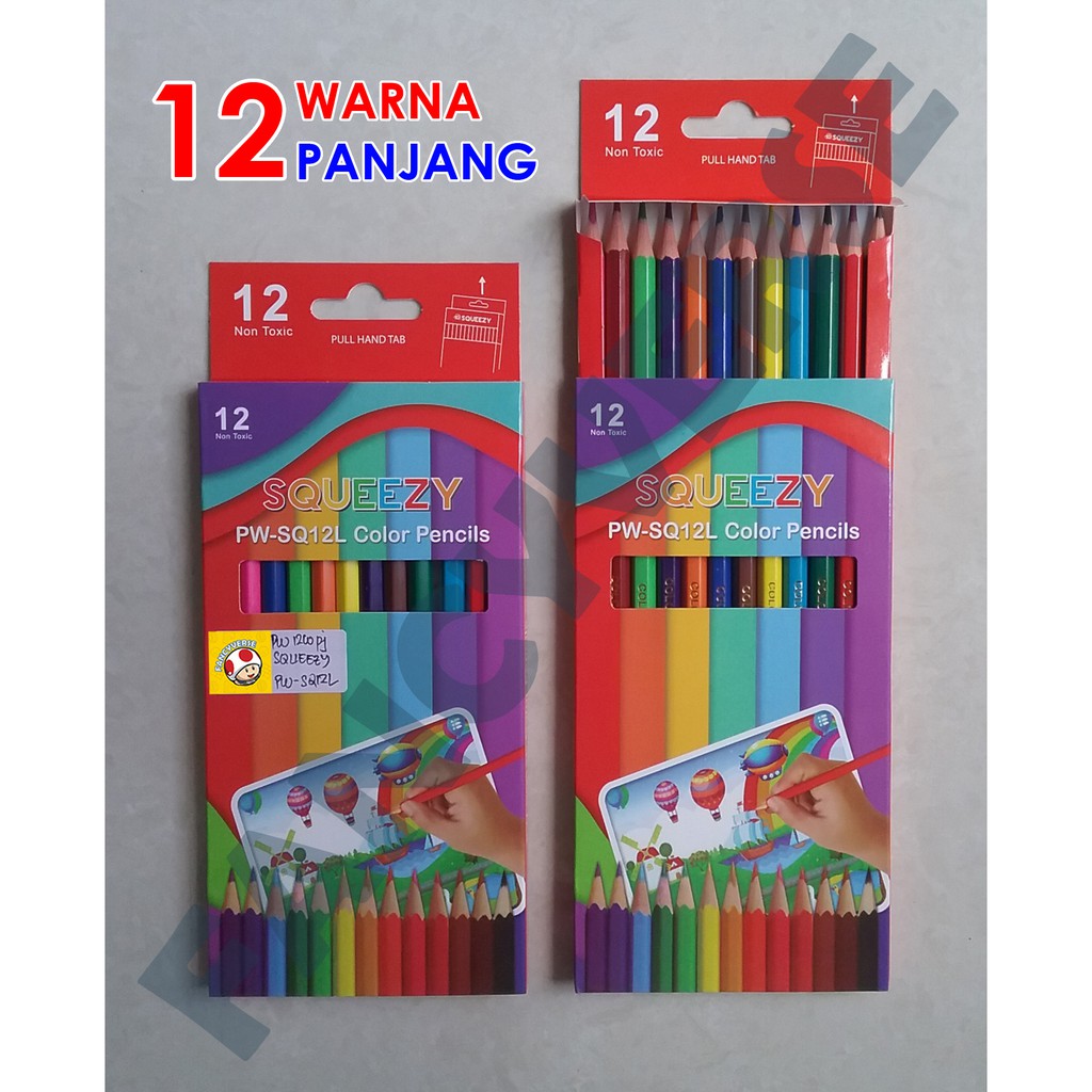 

Color Pencil 12 Warna Panjang PW-SQ12L / Pensil Warna