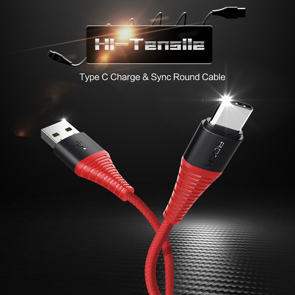ROCK Hi-Tensile USB Typ C Cable Quick Charge &amp; Sync