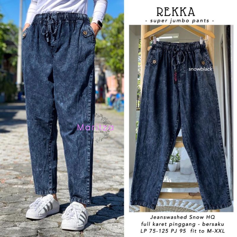 Rekka super jumbo pant celana jeans wanita by maritza