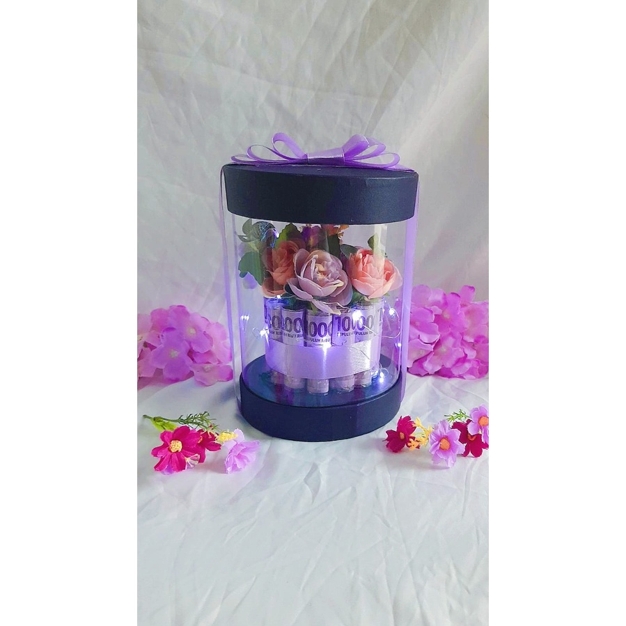 Flowers round box artificial / bloom box / round box / flower box / Money Box / Money tube / Bloom B
