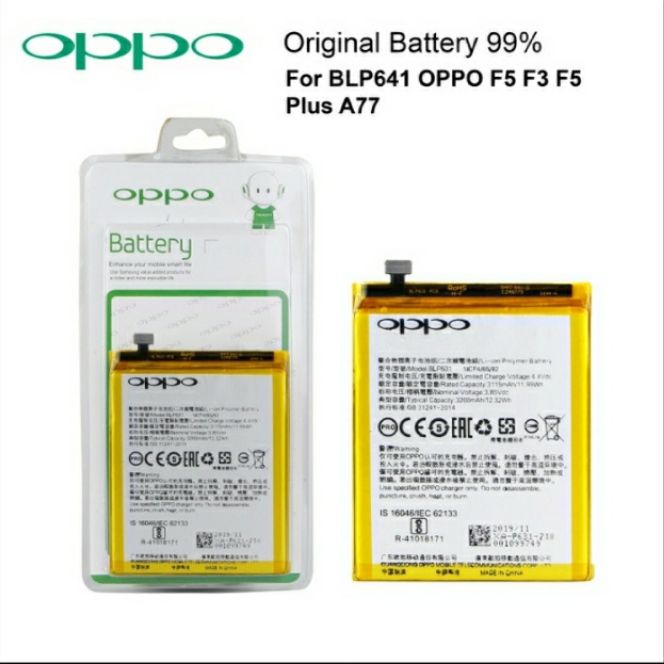 baterai batre oppo f5 oppo f3 oppo a77 blp631 blp 631 original 100%