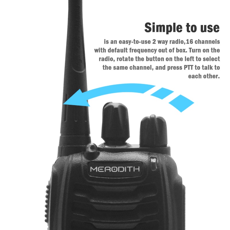 HT Walkie Talkie handy Talky RADIO MERODITH 888S UHF TwoWay contains 2 units