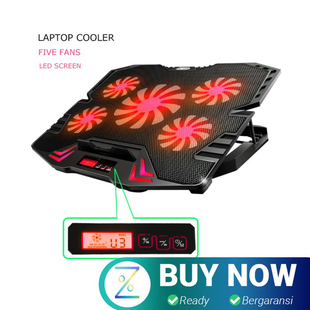 NAJU ICE FAN Cooling Pad Laptop 5 Kipas - K5 - Black