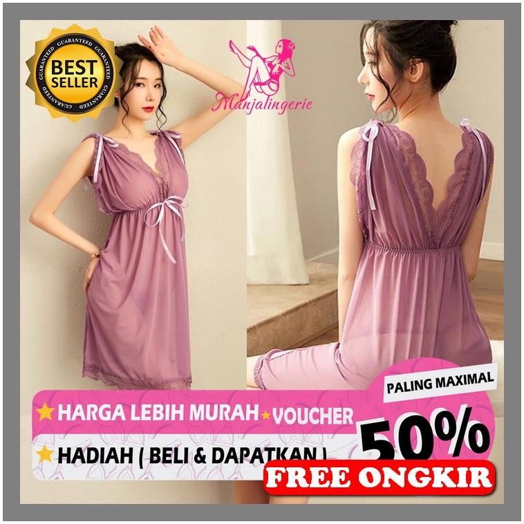 Promo Singlet Gaun Tidur Dewasa Menggoda Lingerie Jumbo Bahan Satin Murah Cewe Baju Haram Terlaris H