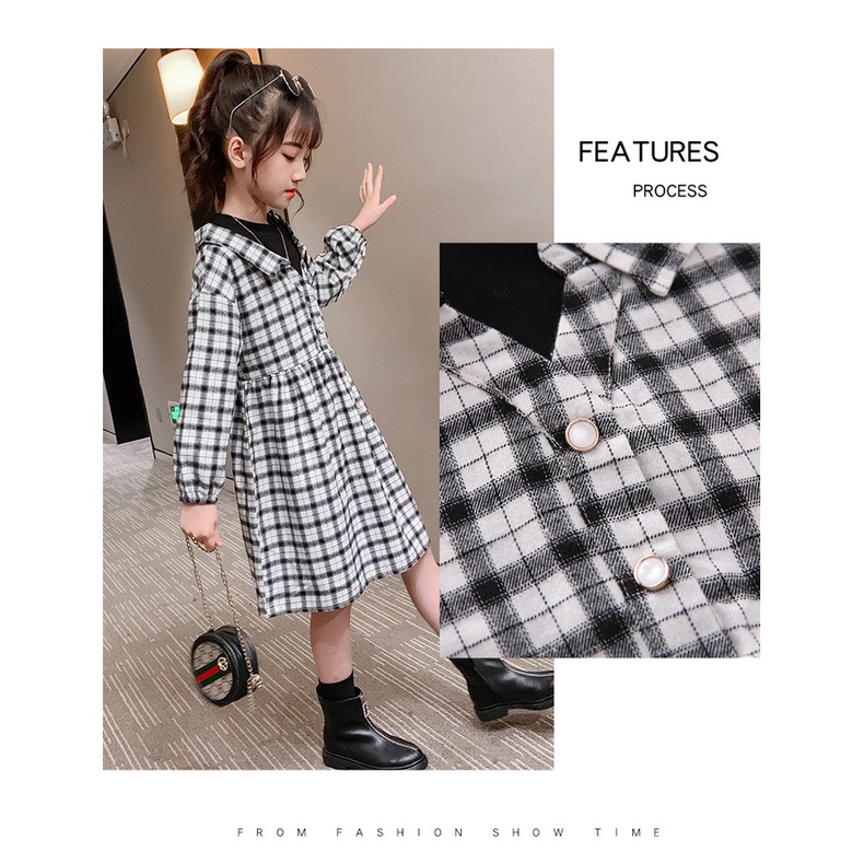 Baju Remaja Perempuan Dress Anak Perempuan Fashion Girl Teen FAYE motif Kotak Kotak