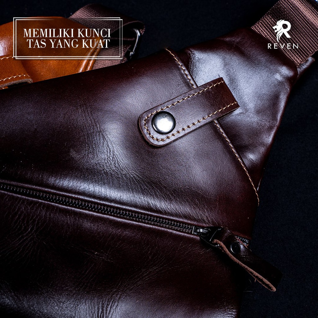 REVEN LEATHER Waistbag Pria / Waist bag Kulit Voyager Waist Bag