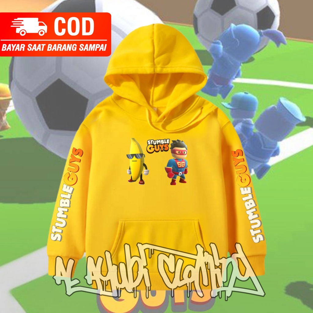 Jaket Hoodie Anak Stumble Guys Skin Legendaris / Hoodie Anak Stumble Guys Skin Pisang / Skin Banana 