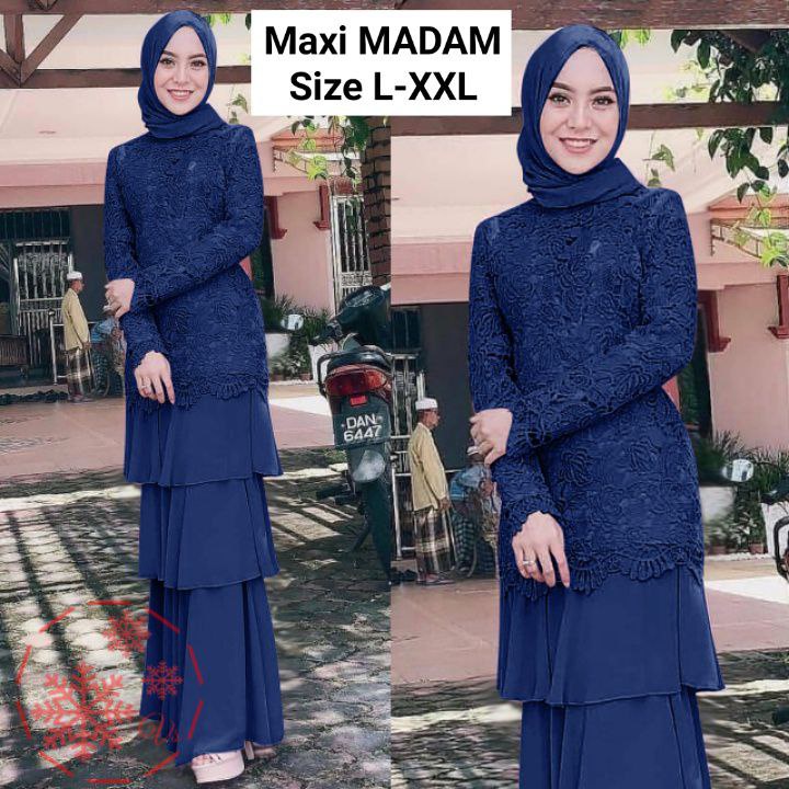 MX MADAM GAMIS BRUKAT FASHION WANITA / 3ukuran / pakaian muslim pesta terlaris terbaru