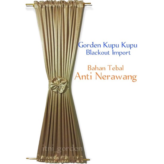 ITNI Gorden Kupu Kupu Tebal Anti Nerawang Blackout Import Glossy