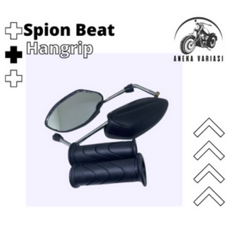 Spion beat tangkai chrome + grip standar honda
