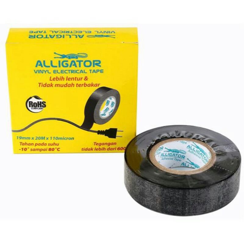 

Alligator Electric Tape Black - Selotip - Isolasi Electrik Hitam