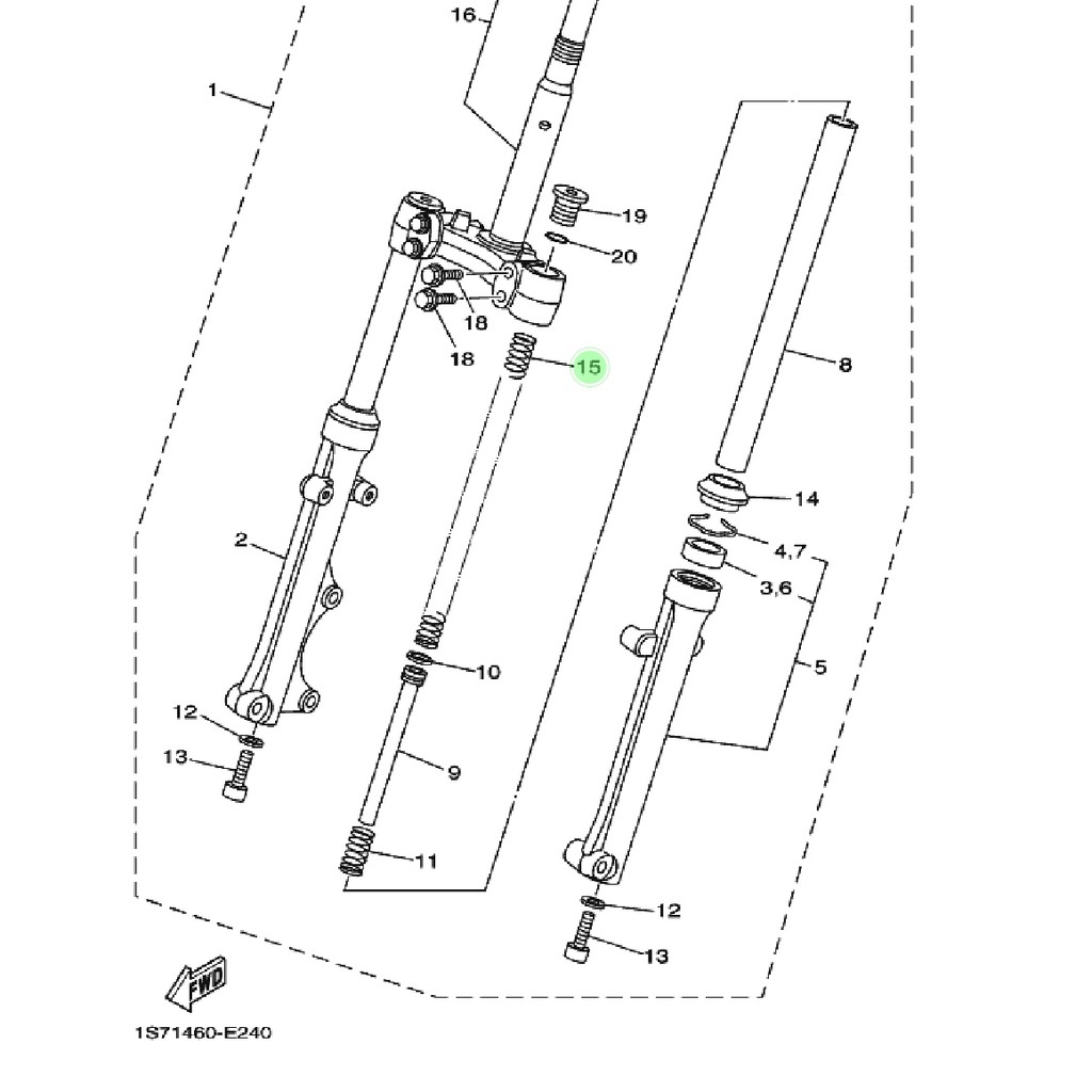 PER SHOCK SHOK SOK DEPAN JUPITER MX 135 LAMA OLD ORIGINAL 5YP-F3141-00