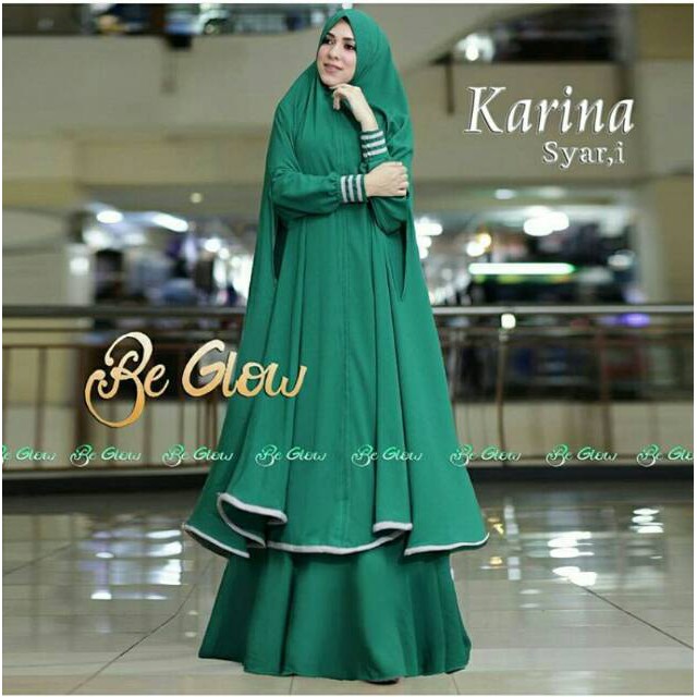 KARINA SYARI hijab gamis busui jersey beglow be glow karin