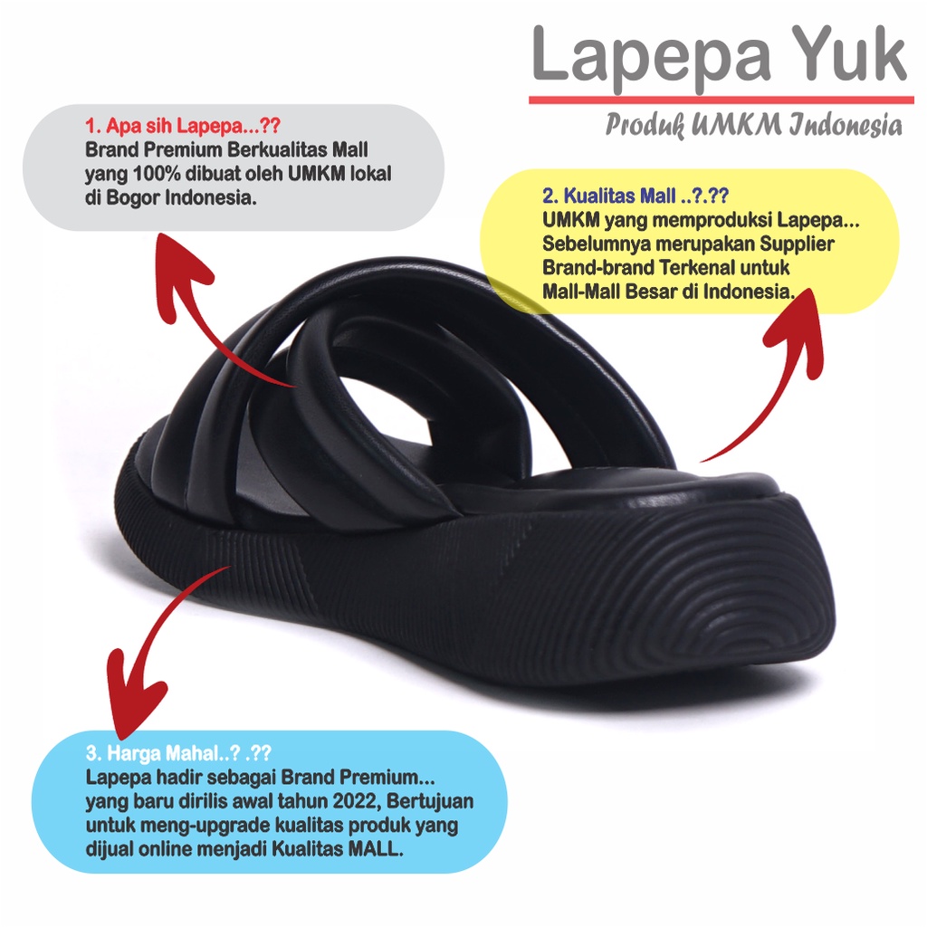 LAPEPA YUK - Sandal Platform Anak Perempuan Usia 2 sampai 10 Tahun NADHIRA KIDS ALL COLOR Sendal Anak cewek Wedges Wanita Empuk Model Silang Warna Hitam Strap adek kakak cewe Slop Usia Umur 3 4 5 6 7 8 9 thn Tahun Premium Ori Original Mall Official Store