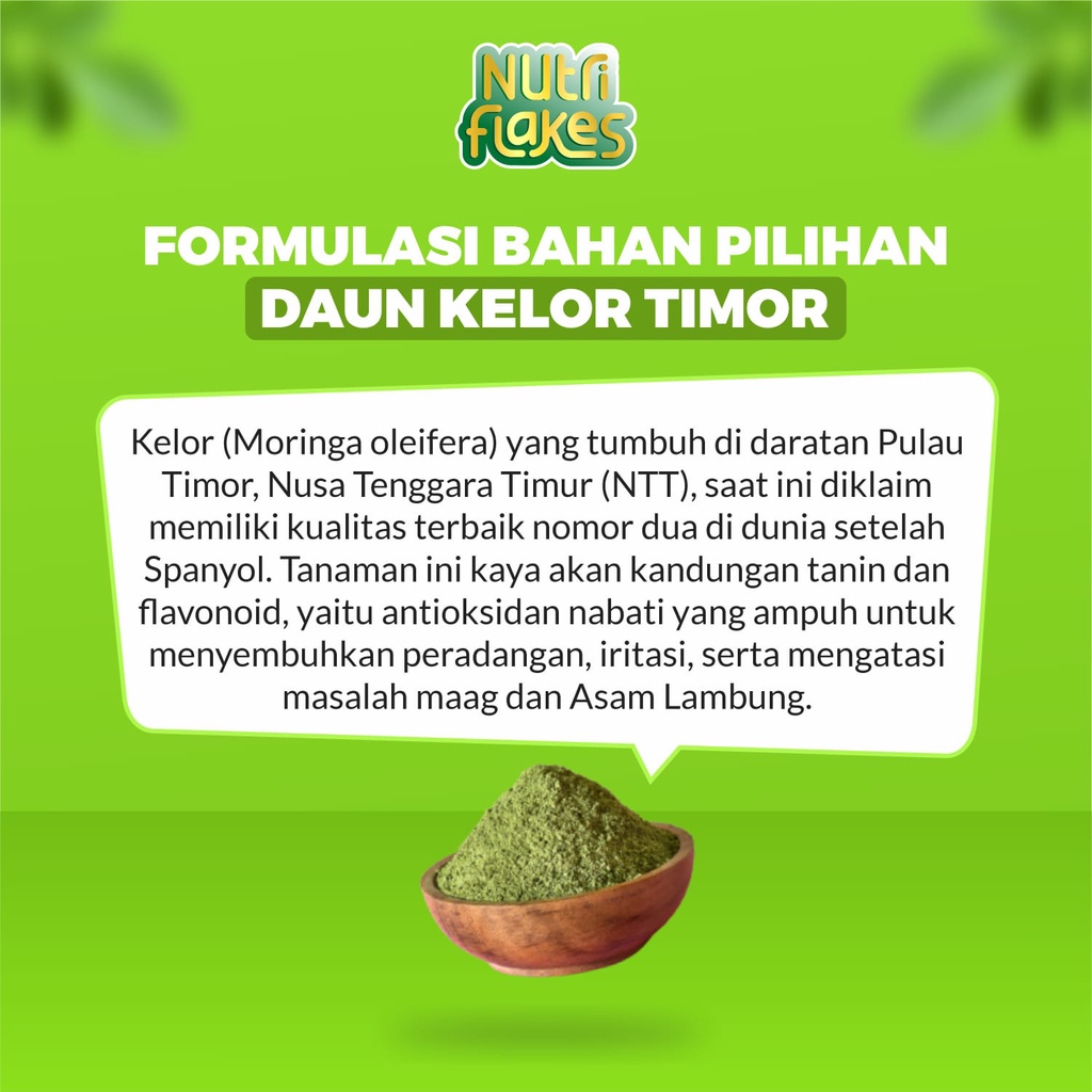 Promo NUTRIFLAKES Sereal Umbi Garut Obat Asam Lambung Herbal Dengan Daun Kelor Pengganti Nasi Untuk Diet-4