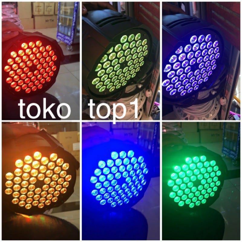 lampu panggung 54led Flat par light disco 54w RGB/54led FULL COLOUR /lampu tembak dekorasi sorot